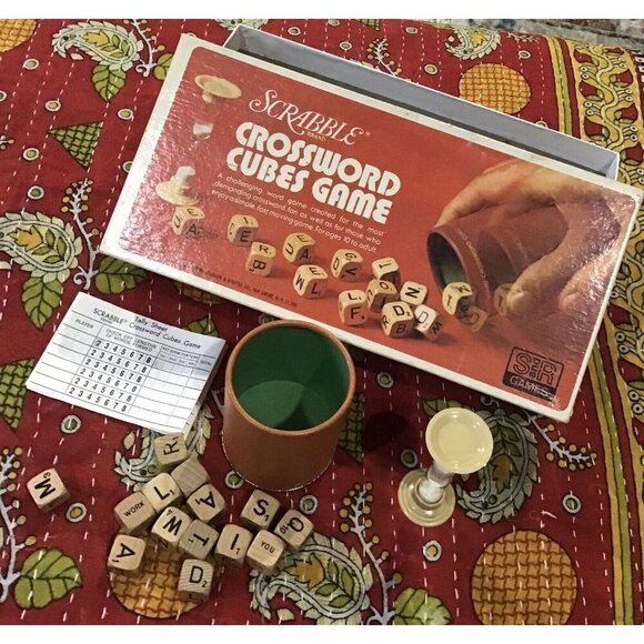 VINTAGE 1976 Scrabble Brand Crossword Cubes Game Selchow & Righter COMPLETE SET - Picture 1 of 2